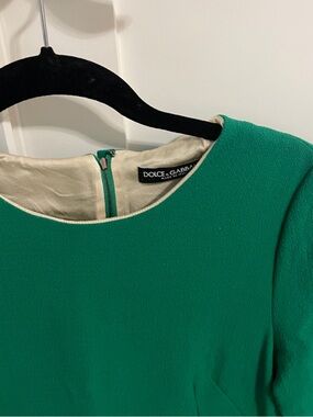 dolce and gabbana emerald green dress Dolce & Gabbana Emerald Green Velvet Crystal-Embellished Gown main image 1